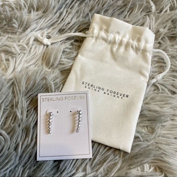 Sterling Forever Shine Bright Dangle Earrings Silver New - Picture 1 of 3